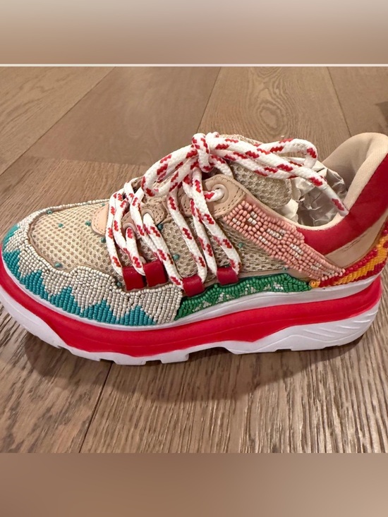 Shoes - Farm Rio Beaded Multi-Color Athletic Sneaker - Red Accent